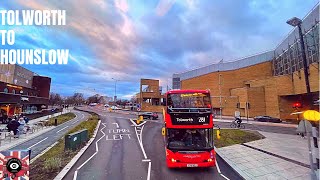 4KLondon🚌ride at dusk Route 281Via SurbitonKingstonTwickenham [upl. by Kylander]