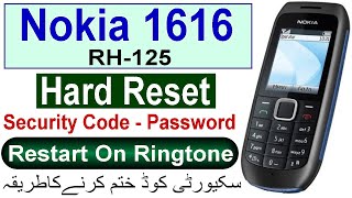 Nokia 1616 RH125 Full Factory Reset Remove Security Code Reset Restart On Ringtones Setting Open [upl. by Reede]