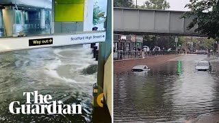 London flooding vehicles stranded and tube stations submerged after thunderstorms [upl. by Shlomo]