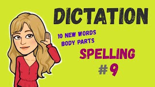 DICTADO en INGLES  SPELLING 9➯VOCABULARY sobre BODY PARTS para DELETREAR Listen amp write 🎧 [upl. by Roede]