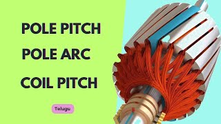 Pole pitch  Pole arc  Coil pitch  electrical [upl. by Lenoel]