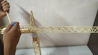 Build tower crane using wooden stick [upl. by Adnolrehs741]