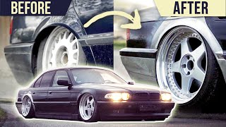 Building a slammed BMW E38 Widebody in 10 minutes  Time Lapse Transformation [upl. by Ahl]