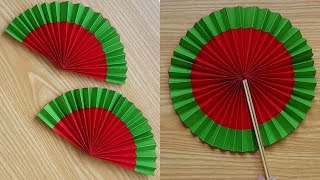 Hand Made Paper Fan  How To Make Paper Fan paper fan tutorial [upl. by Oicangi]