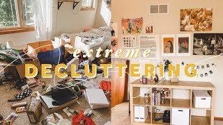 DECLUTTERING my entire room 🛏  before amp after [upl. by Marya]