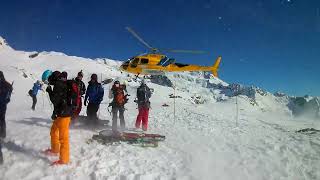 Helicopter landings amp takeoffs heliski in Monterosa Italy [upl. by Arrahs]