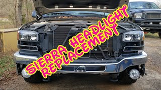 04 GMC Sierra Headlight removal and replacement [upl. by Gnuhp]