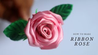 DIY Ribbon Rose  How To Make Ribbon Flowers [upl. by Lipkin]