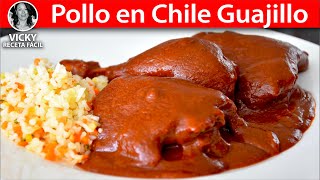 Pollo en Chile Guajillo  VickyRecetaFacil [upl. by Lrig421]