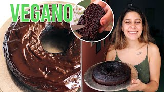 BOLO DE CHOCOLATE VEGANO E SEM GLÚTEN  Super Fofinho [upl. by Kcirre]