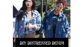 HOW TO DO IT YOURSELF DISTRESS YOUR OWN JEAN JACKET [upl. by Neile]