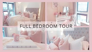 FULL BEDROOM TOUR  Grey amp Pink Bedroom Decor  homeofcc [upl. by Vasily]