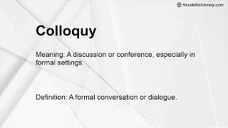 Colloquy Meaning [upl. by Ramel]