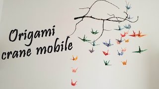 Origami  Crane Mobile Tutorial  DIY Room Decor [upl. by Bortman]