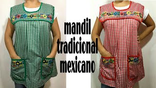 Como hacer un delantal o mandil tradicional mexicanopaso a pasoFÁCILLazy Modas [upl. by Eile562]