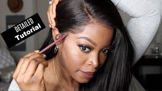 🔥 BEGINNER Friendly TUTORIAL  Full lace Wig Install amp Style NO BLEACHED KNOTS ft PremiumLaceWigs [upl. by Sterner]