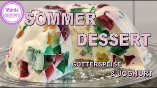 Götterspeise  Mosaik SOMMERDESSERT mit Joghurt leicht und frisch mit Xylit σπασμένο γυαλί [upl. by Aridni]