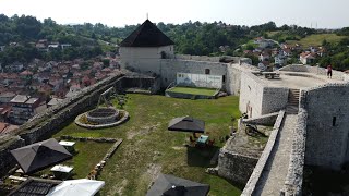 TRAVEL BOSNIA City of Tesanj fortress drone video only Tesanj Gradina [upl. by Victorine]