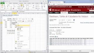 How to Calculate Inflation Using Excel [upl. by Anade]