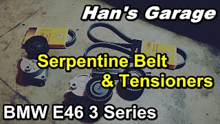 BMW E46 3 Series 19992005 How to replace Serpentine Belts and Tensioners [upl. by Adnorahc776]