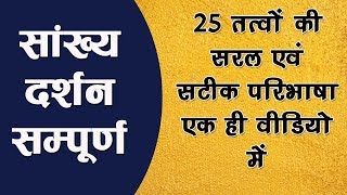 Part  1  Sankhya Darshan in Hindi  सांख्य दर्शन के अनुसार 25 तत्व  25 Elements of Sankhya [upl. by Akym]