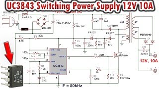 UC3843 Switching Power Supply 12V 10A [upl. by Bennie719]