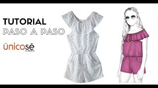 DIY COSTURA Molde  Patrón Como coser un Enterizo para Niña 1601 TUTORIAL [upl. by Hanleigh702]