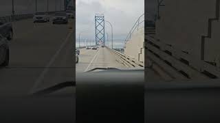 crossing back over the ambassador bridge into detroit from ontario [upl. by Alenoel]