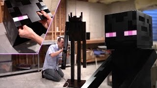 Real Life Full Size Enderman  Woodworking Howto Minecraft [upl. by Raffaello]