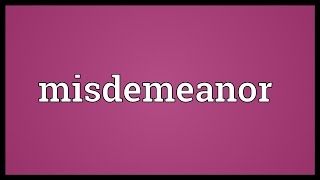 Misdemeanor Meaning [upl. by Daeriam]