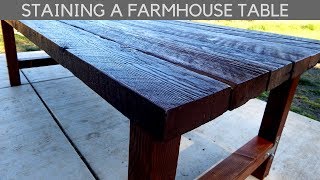 Staining Our Kitchen Table from Reclaimed Barnwood [upl. by Downey]