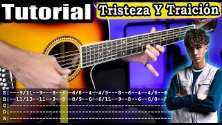 Tristeza y Traición  DannyLux  Requinto y Acordes  Tutorial  Como tocar en Guitarra Con TABS [upl. by Namajneb]