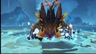 Genshin Lv1 Dull Blade NoHit Azhdaha solo JeanHydroElectro [upl. by Dressler]