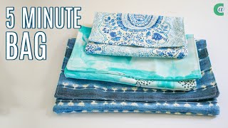 How to Sew a Simple Fabric Clutch Bag [upl. by Auginahs]