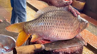 Amazing Big Carp Fish Cutting By Expert Fish Cutter  Fish Cutting In Fish Market Bangladesh [upl. by Lledrac]