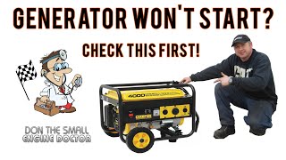 Generator Wont Start  Check This First  Video [upl. by Dub]