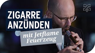 Zigarre anzünden mit Jetflame Feuerzeug [upl. by Silirama]