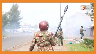 Police lob teargas as protests rock Bomet over poor service delivery nonpayment of workers [upl. by Adnawat]