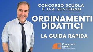 CONCORSO SCUOLA E TFA SOSTEGNO ORDINAMENTI DIDATTICI  LA GUIDA RAPIDA [upl. by Alejandro689]