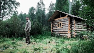 Building Amazing OFF GRID CABIN In The Woods  From start to finish Bushcraft [upl. by Akimot785]