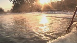 Russian swimmers swim outdoors in 20C temperatures [upl. by Ettennyl]