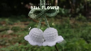 Crochet Lily of the ValleyBell Flower  Keychain  Easy project for beginners  Beginner tutorial [upl. by Ariuqahs613]