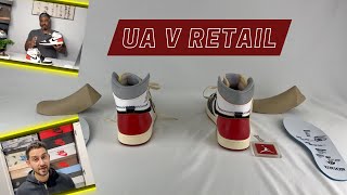 How good are unauthorised authentic pairs UA Fake v Retail Real Jordan 1 Union Black Toe [upl. by Arbmahs]