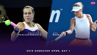 Anastasia Pavlyuchenkova vs Ana Bogden  2019 Shenzhen Open Day 1  WTA Highlights [upl. by Robison]