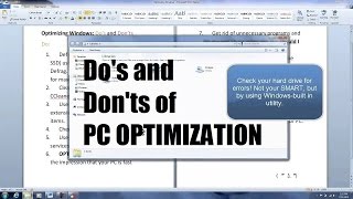 How to Speed up Windows Dos and Donts [upl. by Roleat]