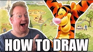 How to Draw Disneys TIGGER from Winnie the Pooh [upl. by Ahsilef]