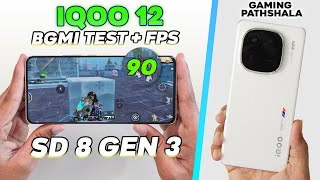 iQOO 12  90 FPS PUBG Test with FPS Meter 🔥 Heating Gyro amp Battery Drain🔥SD 8 GEN 3🔥 [upl. by Barbra]