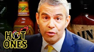 Andy Cohen Spills the Tea While Eating Spicy Wings  Hot Ones [upl. by Llenet]