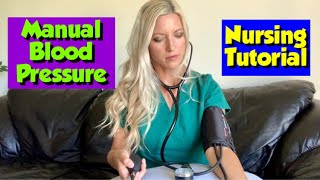 How to Take a Manual Blood Pressure SelfPractice  Nursing Skill Tutorial [upl. by Dyrrej]