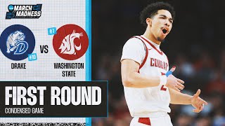 Washington State vs Drake  First Round NCAA tournament extended highlights [upl. by Dnomde505]